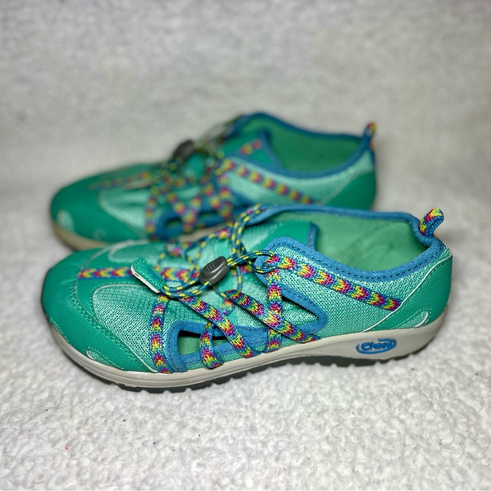 Chaco Outcross Kids Size 3 Youth Sandals Water Shoes Hiking Outdoor Blue Green